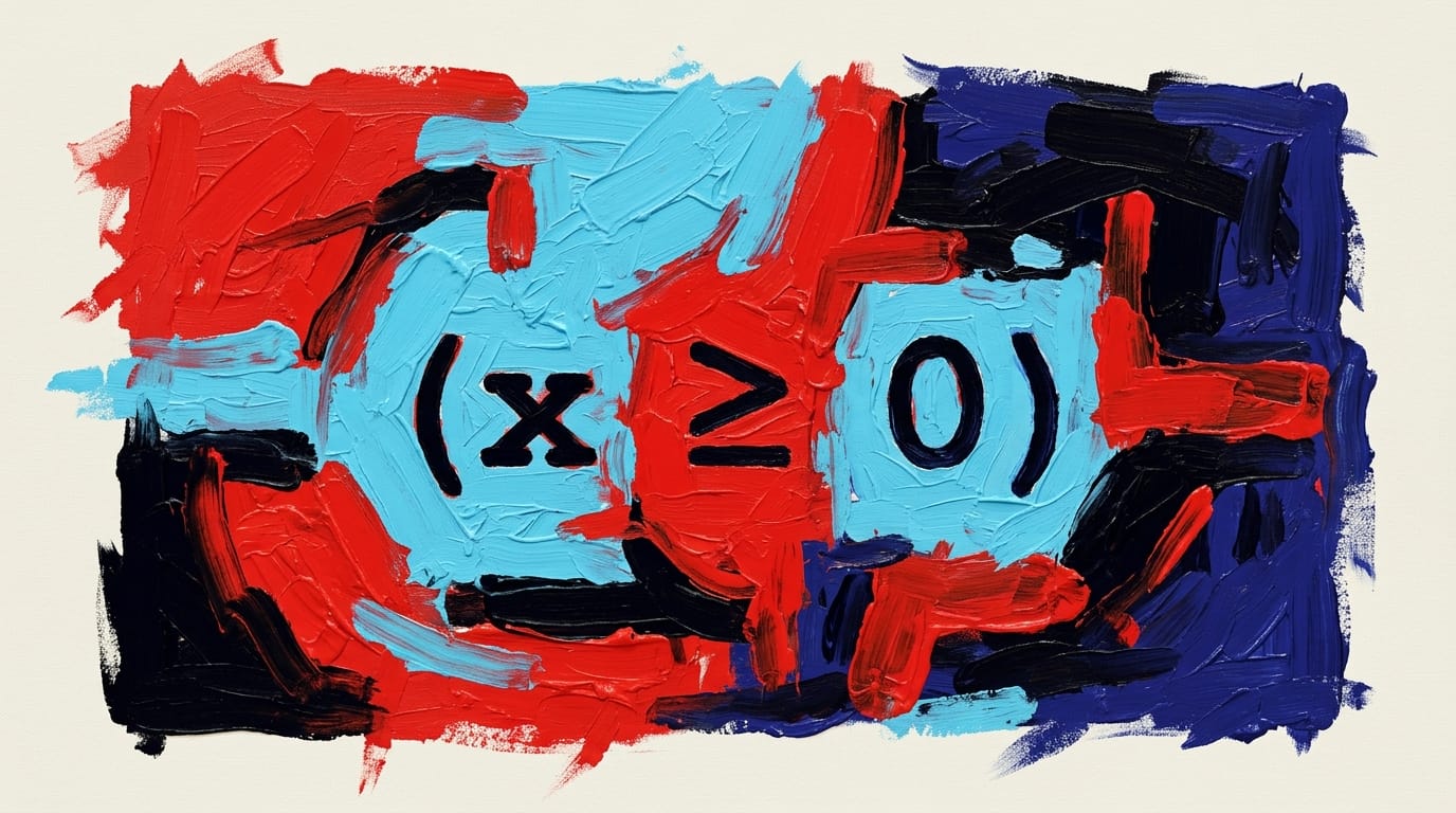 Mathematical inequality notation showing x greater than or equal to zero in bold letters
